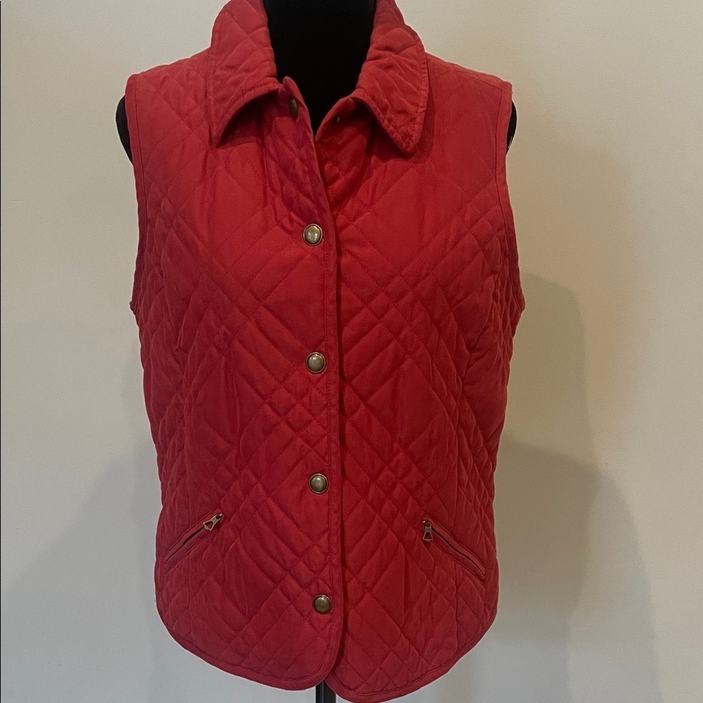 Quilted Red Vest for Women Talbots brand